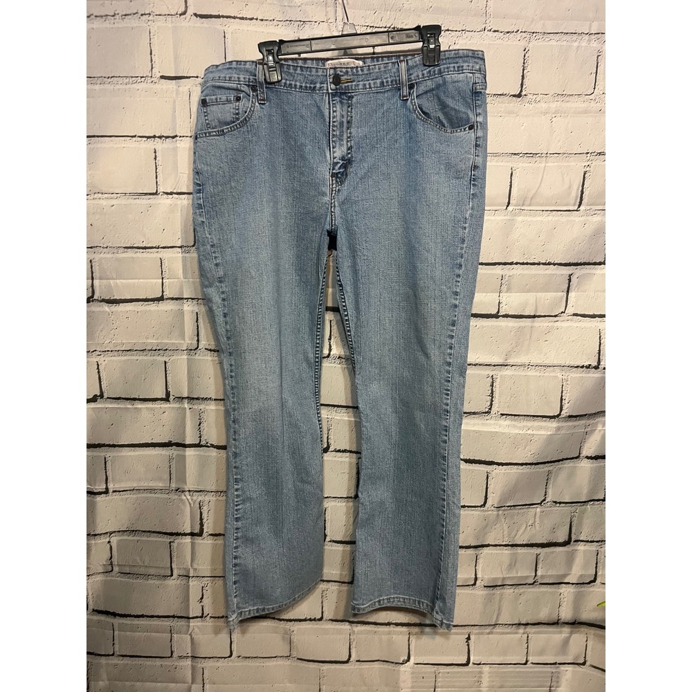 Levi Strauss Size 18 Signature Womens Stretch Low Rise Bootcut Jeans Light Wash